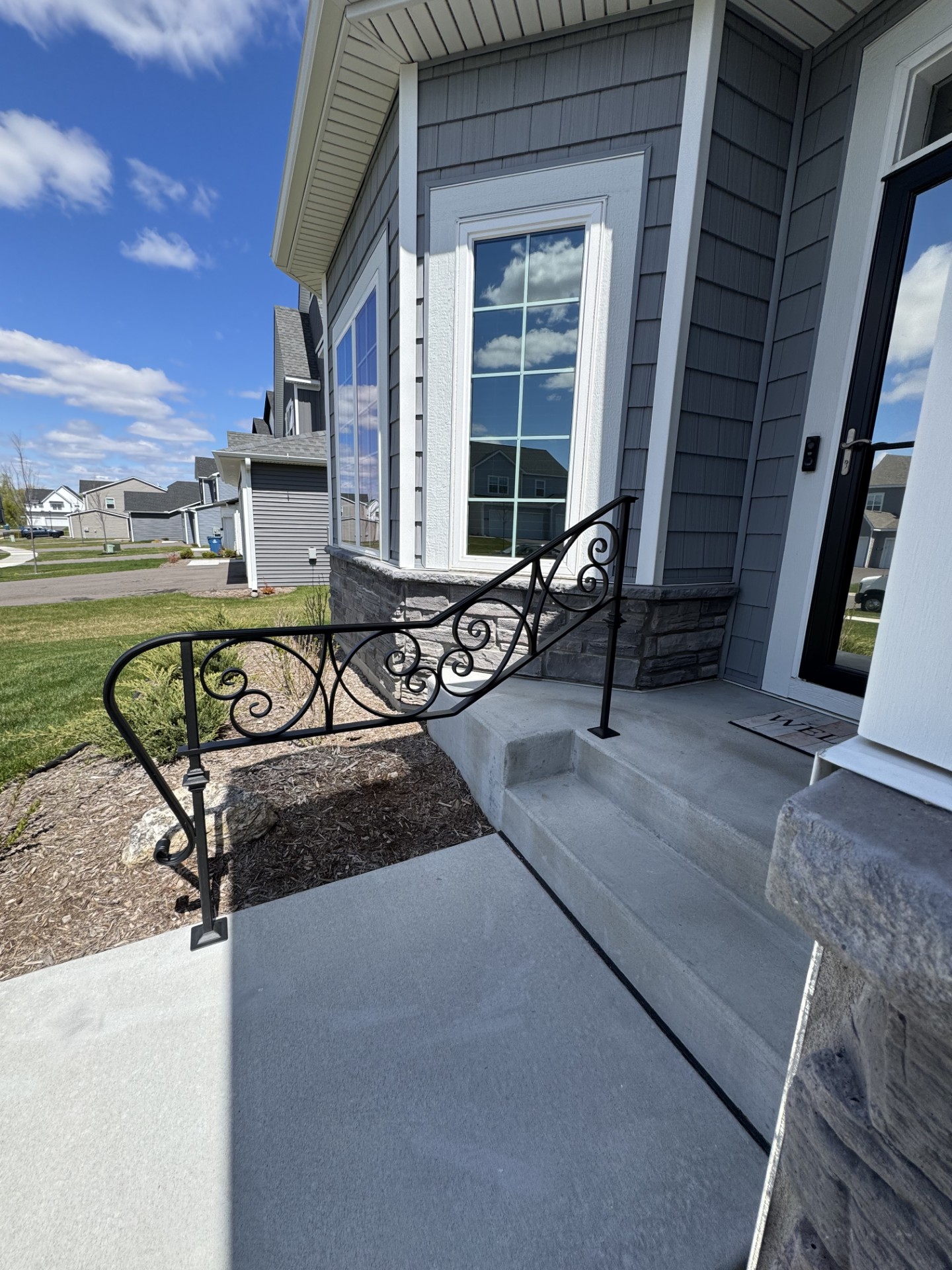 Forged Scroll Exterior Railing